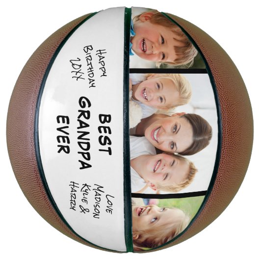 Best Grandpa Ever Foto gepersonaliseerd Basketbal (Verticaal)