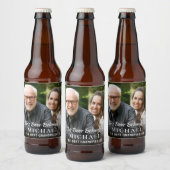 Best Grandpa Ever Foto gepersonaliseerd Bier Etiket (Flessen)