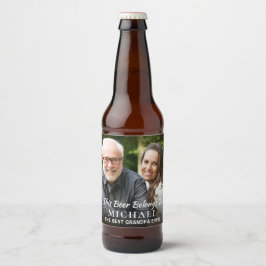 Best Grandpa Ever Foto gepersonaliseerd Bier Etiket