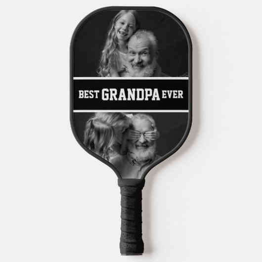Best Grandpa Ever Grandfather Gift Photo Custom Pickleball Paddle (Voorkant)