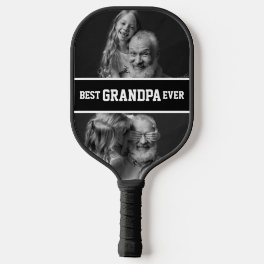 Best Grandpa Ever Grandfather Gift Photo Custom Pickleball Paddle (Achterkant)