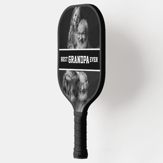 Best Grandpa Ever Grandfather Gift Photo Custom Pickleball Paddle (Links)
