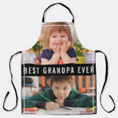 Best Grandpa Ever Grandkids 2 Photo Collage Black Schort (Voorkant)