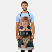 Best Grandpa Ever Grandkids 2 Photo Collage Black Schort (Gedragen)