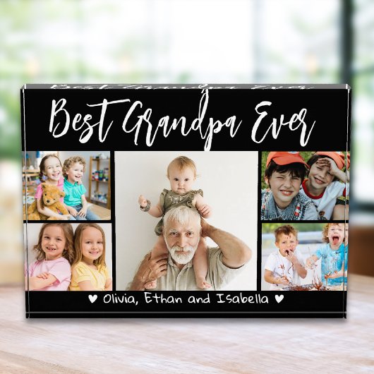 Best Grandpa Ever Grandkids  Black 5 Collage Fotoblokken
