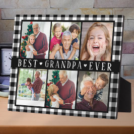 Best Grandpa Ever Hearts Photo Collage Keepsake Fotoplaat