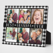 Best Grandpa Ever Hearts Photo Collage Keepsake  Fotoplaat (Zijkant)