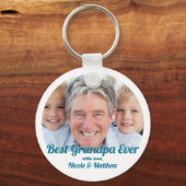 Best Grandpa Ever Modern Photo Keepomwille Sleutelhanger (Voorkant)