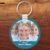 Best Grandpa Ever Modern Photo Keepomwille Sleutelhanger (Voorkant)