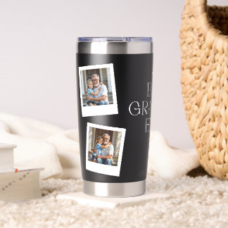 Best Grandpa Ever Modern Snapshot Style 4 Photos Geïsoleerde Drinkbeker