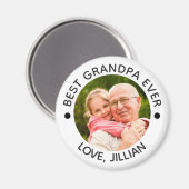 BEST GRANDPA EVER Moderne Foto gepersonaliseerd Magneet (Voorkant / Achterkant)