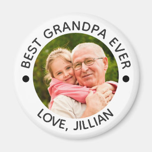 BEST GRANDPA EVER Moderne Foto gepersonaliseerd Magneet