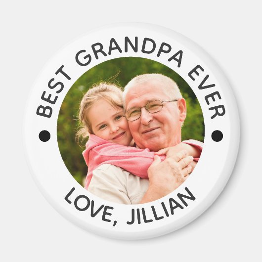 BEST GRANDPA EVER Moderne Foto gepersonaliseerd Magneet (Voorkant)