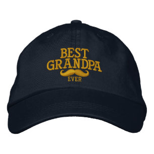 Best Grandpa Ever Mustache Embroidery Pet