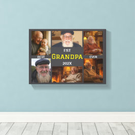 Best Grandpa Ever  – Personalized Photos Canvas Afdruk