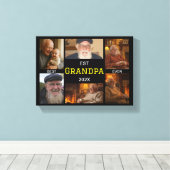 Best Grandpa Ever  – Personalized Photos Canvas Afdruk (Insitu (Houten vloer))