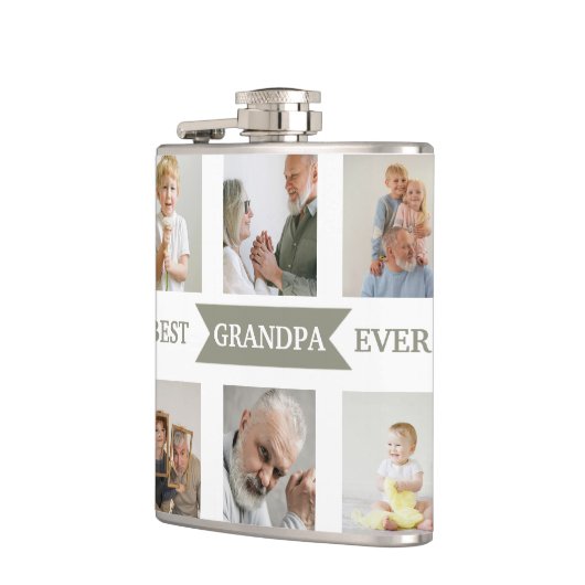 Best Grandpa Ever – Personalized Photos Flask Heupfles (Links)
