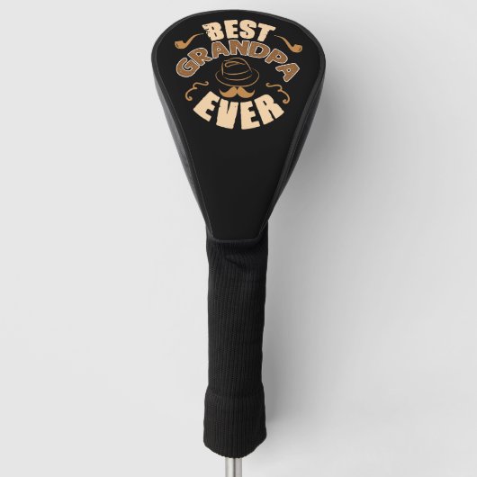Best Grandpa Ever - Pet en Pipe Illustratie Golfheadcover (Voorkant)