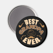 Best Grandpa Ever - Pet en Pipe Illustratie Magneet (Voorkant / Achterkant)