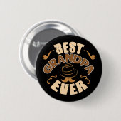 Best Grandpa Ever - Pet en Pipe Illustratie Ronde Button 5,7 Cm (Voorkant /achterkant)