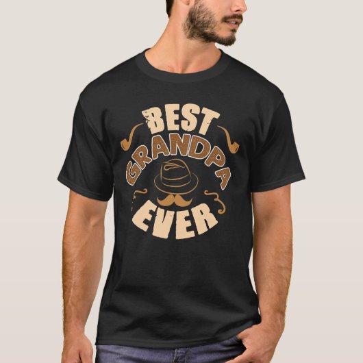Best Grandpa Ever - Pet en Pipe Illustratie T-shirt (Voorkant)