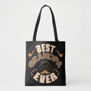 Best Grandpa Ever - Pet en Pipe Illustratie Tote Bag