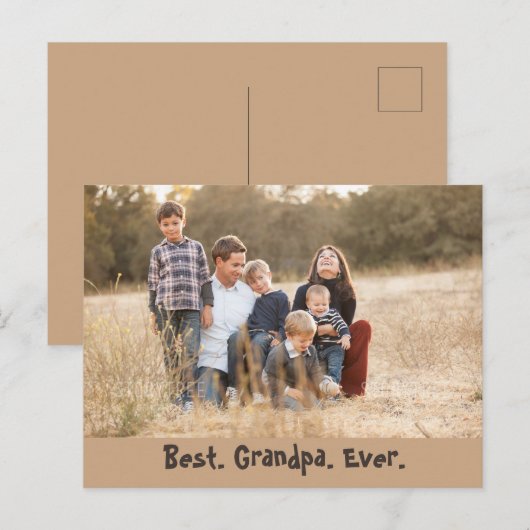 Best Grandpa Ever Photo Briefkaart (Voorkant / Achterkant)