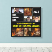 Best Grandpa Ever Photo Collage and Custom Text Canvas Afdruk (Insitu (Houten vloer))