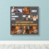 Best Grandpa Ever Photo Collage and Custom Text Canvas Afdruk (Insitu (Houten vloer))