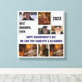 Best Grandpa Ever Photo Collage and Custom Text Canvas Afdruk (Insitu (Houten vloer))