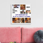 Best Grandpa Ever Photo Collage and Custom Text Canvas Afdruk (Insitu (Woonkamer))