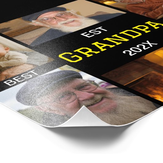 Best Grandpa Ever Photo Collage Foto Afdruk (Hoek)