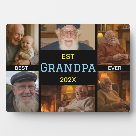 Best Grandpa Ever Photo Collage Fotoplaat (voorkant)