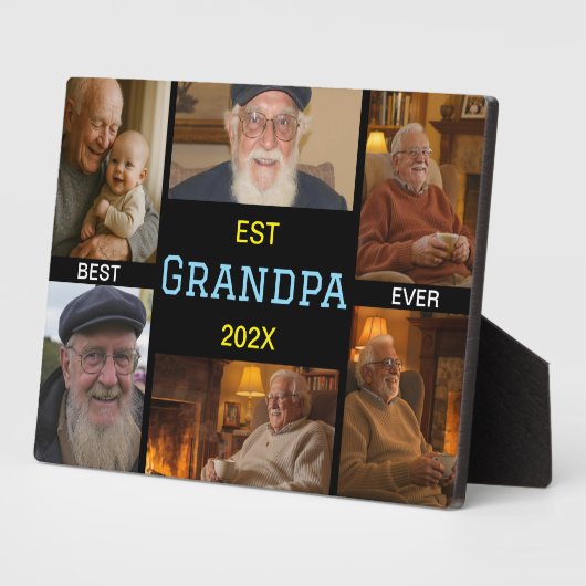 Best Grandpa Ever Photo Collage Fotoplaat (Zijkant)