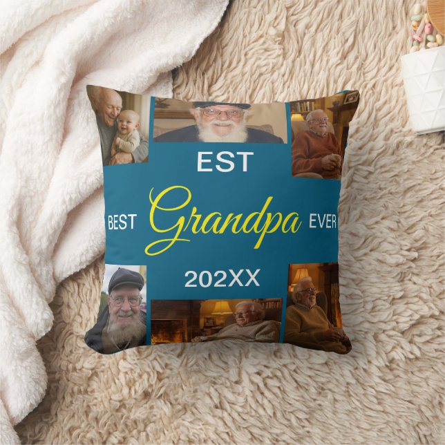 Best Grandpa Ever Photo Collage Kussen (Deken)