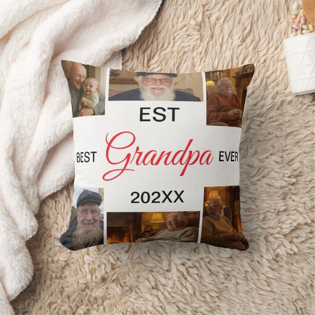 Best Grandpa Ever Photo Collage Kussen (Deken)