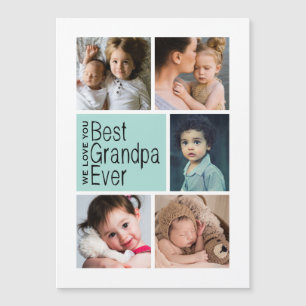 Best Grandpa Ever Photo Collage Magnetic Card