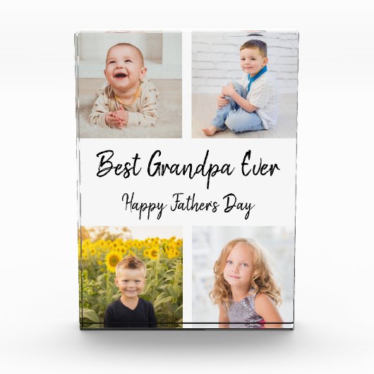 Best Grandpa Ever Photo Collage Vaderdag Fotoblokken (Voorkant)
