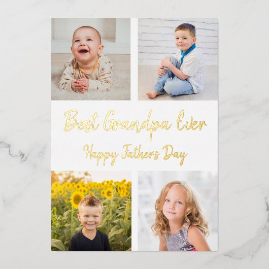 Best Grandpa Ever Photo Collage Vaderdag Kaart (Voorkant)