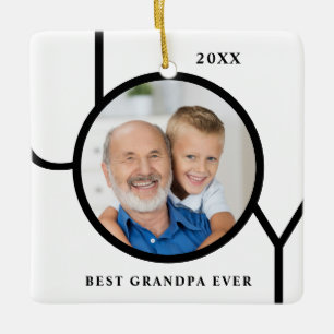 Best Grandpa Ever Photo Kerstmis Keramisch Ornament