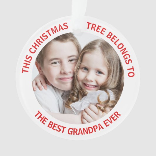Best Grandpa Ever Photo Ornament (voorkant)