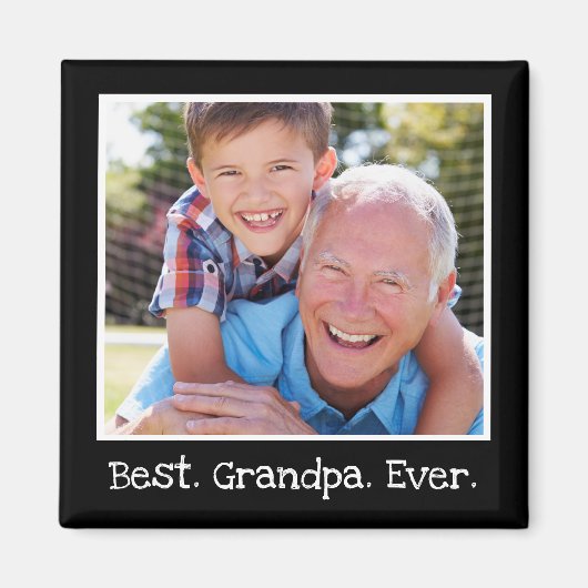 Best Grandpa Ever Photo Persoonlijk zwart Magneet (Voorkant)