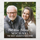 Best Grandpa Ever Photo Wijn Etiket (Enkel label)