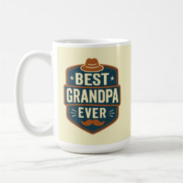 Best grandpa ever retro badge koffiemok