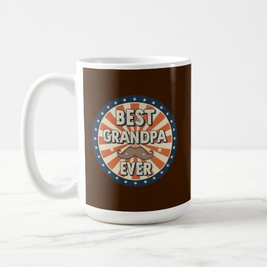 Best grandpa ever retro badge koffiemok (Links)