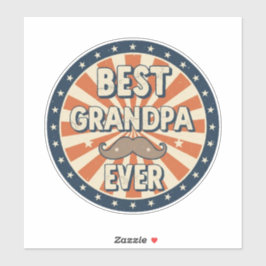Best grandpa ever retro badge sticker