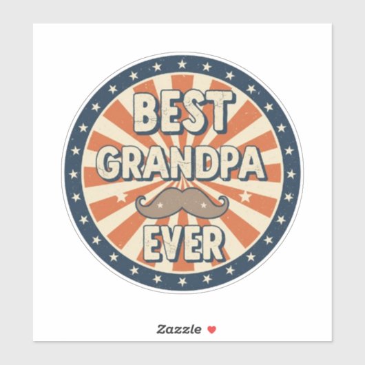 Best grandpa ever retro badge sticker (Vel)