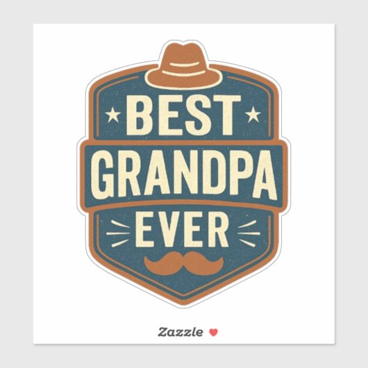 Best grandpa ever retro badge sticker (Vel)