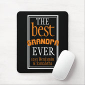 Best Grandpa Ever Typography Black Muismat (Met muis)