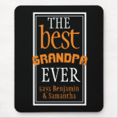 Best Grandpa Ever Typography Black Muismat (Voorkant)